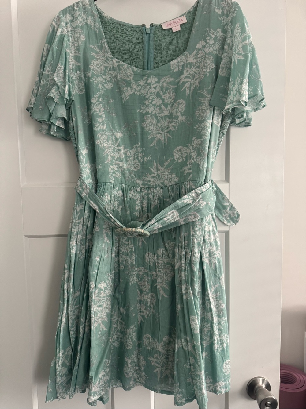 Mia Eliza cotton Teal Knee length dress